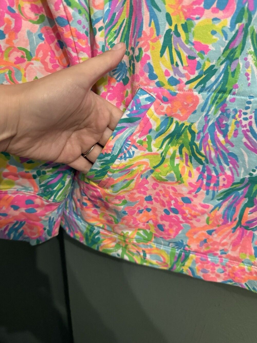 Lilly Pulitzer Skipper Popover Long Sleeve Jacket Lovers Coral Women Size Small - Picture 4 of 8